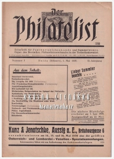 DER PHILATELIST, Zeitschrift für Postwertzeichenkunde 1938/5 (vydáno v Novém Boru)