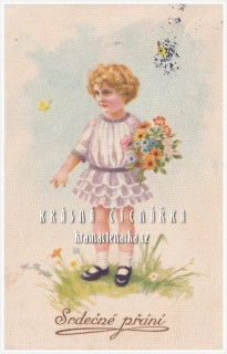 DÍVENKA  s kyticí (il. A. K. Pavlík)