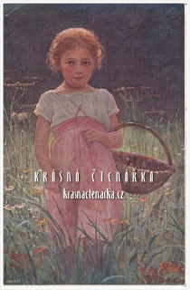 DÍVENKA s košíkem - Na houbách (il. Theodor Hilšer)