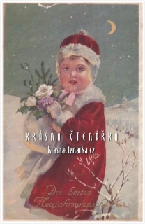 DÍVENKA na vánoční pohlednici 