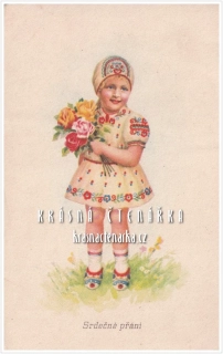 DÍVENKA  s kyticí (il. A. K. Pavlík)