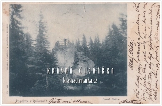 KRKONOŠE, Černá skála (razítko 1899)