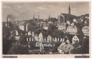 LIBEREC, Střed města a pohled na evangelický kostel