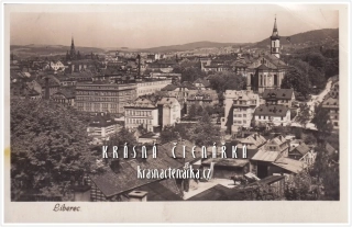 LIBEREC, Střed města a pohled na evangelický kostel