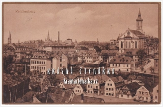 LIBEREC, Střed města a pohled na evangelický kostel