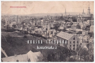 LIBEREC, Střed města a pohled na evangelický kostel