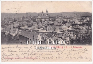 LIBEREC, Střed města a pohled na evangelický kostel