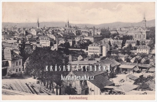 LIBEREC, Střed města a pohled na evangelický kostel
