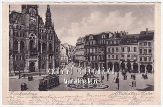 LIBEREC, Radnice a náměstí a Metznerova kašna