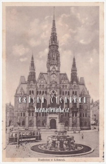LIBEREC, Radnice, náměstí a Metznerova kašna