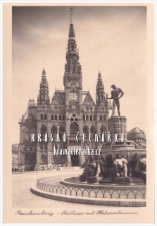 LIBEREC, Radnice, náměstí a Metznerova kašna