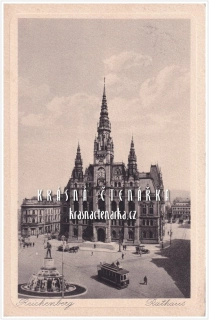 LIBEREC, Radnice, náměstí a Metznerova kašna