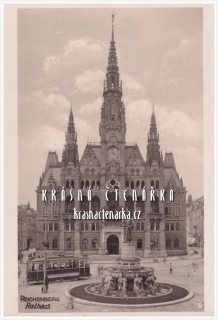 LIBEREC, Radnice, náměstí a Metznerova kašna