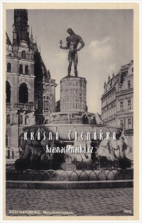 LIBEREC, Radnice, náměstí a Metznerova kašna