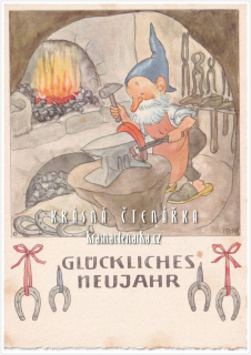 Ilustrovaná vánoční pohlednice: IDA BOHATTA-MORPURGO