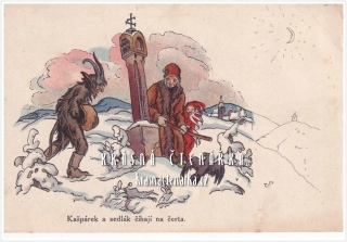 KAŠPÁREK A SEDLÁK ČÍHAJÍ NA ČERTA, Uměleckých pohlednic serie 24 č. 9