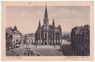 LIBEREC, Radnice, náměstí a Metznerova kašna