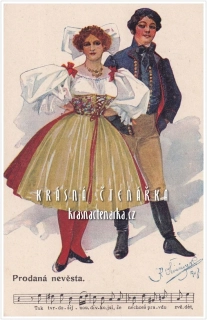 KROJE na pohlednicích, PRODANÁ NEVĚSTA (il. Karel Šimůnek)