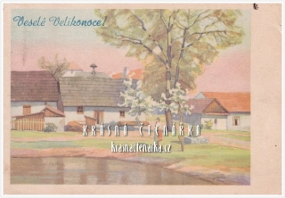 VELIKONOČNÍ ilustrovaná pohlednice 