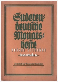 SUDETENDEUTSCHE MONATSHEFTE, Zeitschrift des Bundes der Deutschen 1938/8