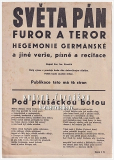 SVĚTA PÁN, Furror a teror hegemonie germánské a jiné verše, písně a recitace (Kovářík Karel Josef)