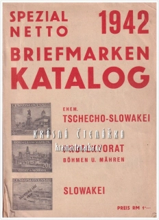 Spezial Netto Briefmarken Katalog 1942, der ehem. TSCHECHO-SLOWAKEI, des PROTEKTORAT BÖHMEN U. MÄHREN, der SLOWAKEI