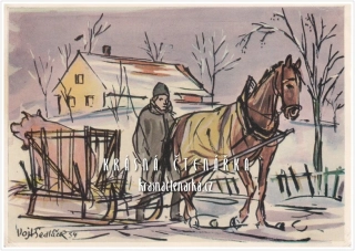 VÁNOČNÍ a NOVOROČNÍ pohlednice (il. Vojtěch Sedláček)