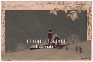 VÁNOČNÍ a NOVOROČNÍ pohlednice (il. Alfred Mailick)