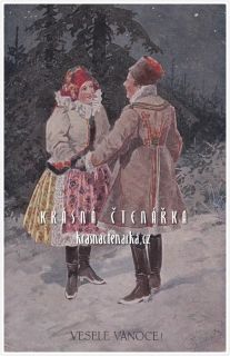 VÁNOČNÍ a NOVOROČNÍ pohlednice (il. Karel Šimůnek)