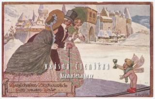 VÁNOČNÍ a NOVOROČNÍ pohlednice (il. Ernst Kutzer)