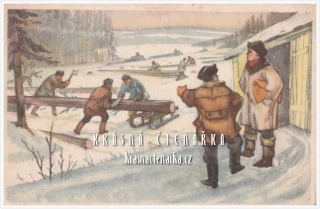 VÁNOČNÍ a NOVOROČNÍ pohlednice BUDOVATELSKÁ (il. Václav Matas)