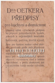 Dra. OETKERA PŘEDPISY pro kuchyni a domácnost