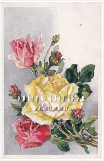BLAHOPŘÁNÍ květinové, RŮŽE (Charitativní pohlednice Vincentium(