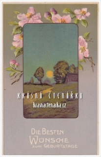 BLAHOPŘÁNÍ květinové s krajinou