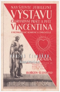 PRAHA, Výstava charitativní práce a péče VINCENTINA 1939