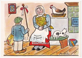 VELIKONOČNÍ pohlednice (il. Josef Lada)