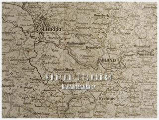 LIBEREC - TURNOV - JABLONEC - SEMILY, List B-6 ze série Podrobné mapy Království českého