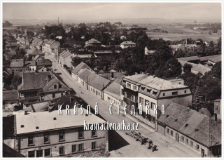 SMIŘICE, Palackého ulice i s traktorem