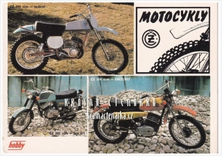 Hobby pohlednice: MOTOCYKLY CZ