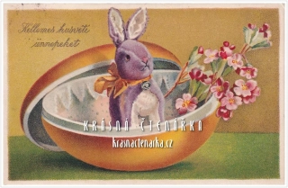 VELIKONOČNÍ pohlednice s králíčkem
