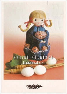 VELIKONOČNÍ pohlednice s panenkou