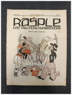RAŠPLE, List politicko-humoristický 1910/08
