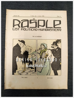 RAŠPLE, List politicko-humoristický 1908/06