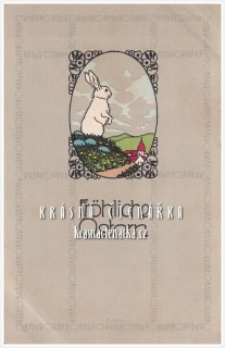VELIKONOČNÍ pohlednice se zajíčkem