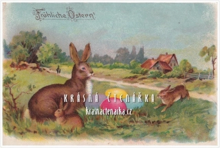VELIKONOČNÍ pohlednice se zajíčky