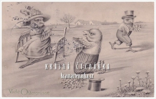 VELIKONOČNÍ pohlednice s kuřátky