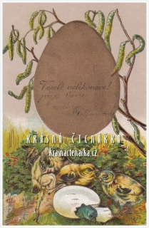 VELIKONOČNÍ pohlednice s vajíčkem