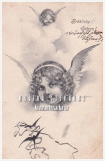 VELIKONOČNÍ pohlednice s andílkem