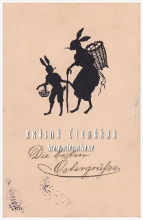 VELIKONOČNÍ pohlednice - SCHERENSCHNITT (vystřihovánka)