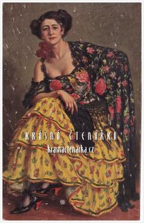 DÁMA / CARMEN na pohlednici (il. Gampenrieder Karl)